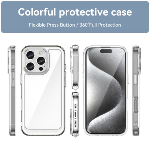 Hybrid Edge Skal iPhone 16 Pro Transparent