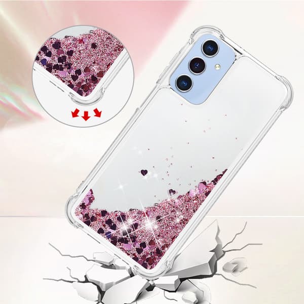 Glitter Bling TPU -kotelo Samsung Galaxy A26 Ruusukulta