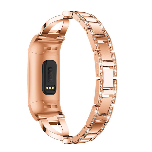 Rhinestone Krystalarmbånd Fitbit Charge 3/4 Rosaguld