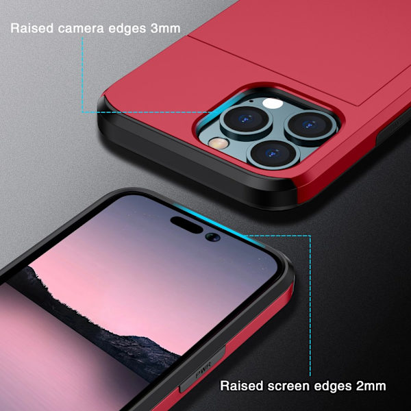 Skal Kortfack iPhone 15 Pro Punainen