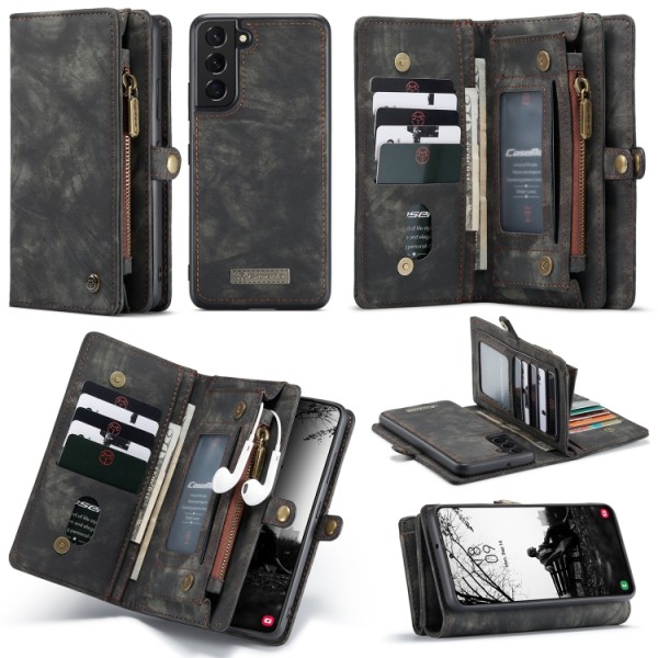 CaseMe Multi-Slot 2 i 1 Pungetui Galaxy S22 Plus Sort