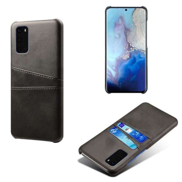 Nahkakotelo korttilokerolla Samsung Galaxy S20 Plus musta