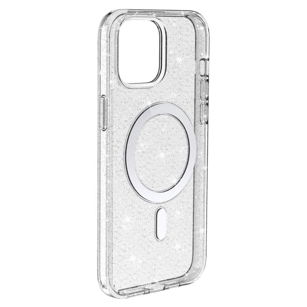 Glitter MagSafe -kuori iPhone 14 läpinäkyvä