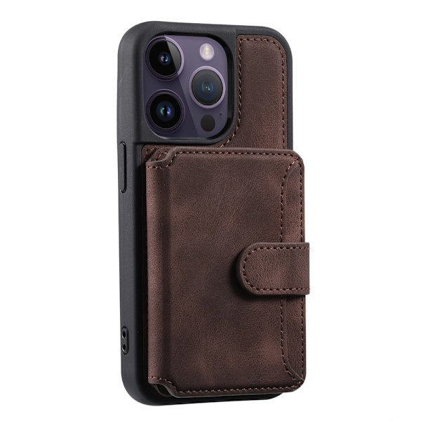 Multi-Slot Skal RFID-beskyttelse iPhone 15 Pro Max Brun