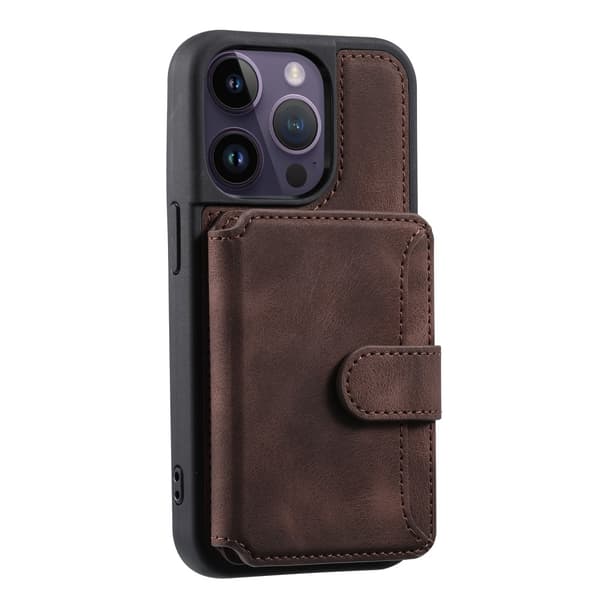 Multi-Slot Skal RFID-skydd iPhone 15 Pro Max Brun