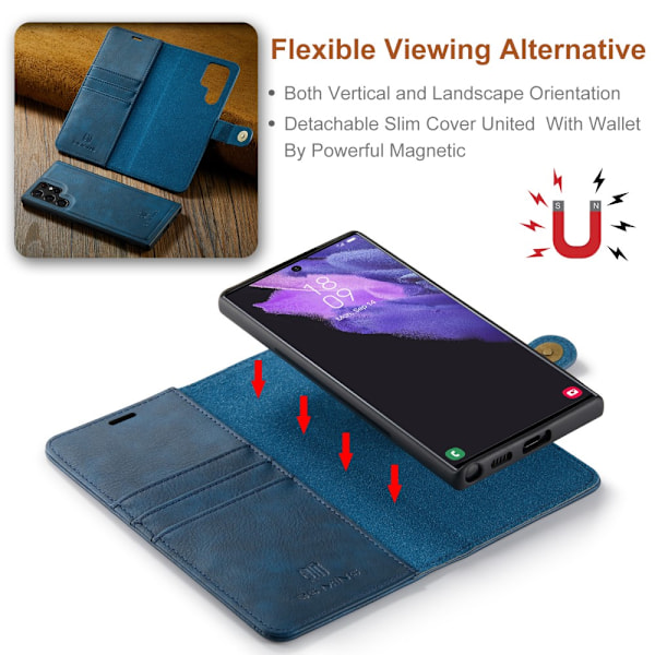 DG.MING 2-in-1 Magnet Wallet Samsung Galaxy S25 Ultra Blue