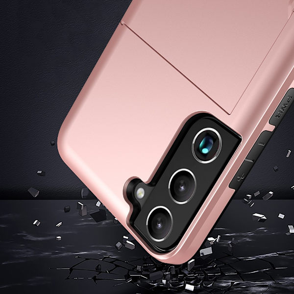 Samsung Galaxy S22 Skal Kortfack Roséguld