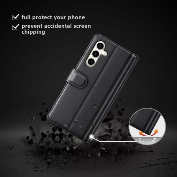Ægte læderetui Samsung Galaxy S24 Plus Sort