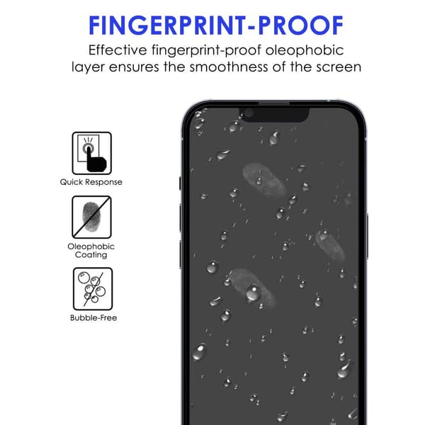 Kattava karkaistu lasinen näytönsuoja iPhone 14 Plus Musta