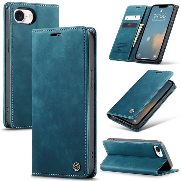 CaseMe Slim Plånboksfodral iPhone 16e Blå