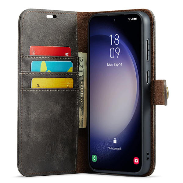 DG.MING 2-in-1 Magnet Wallet Samsung Galaxy S23 FE Brown