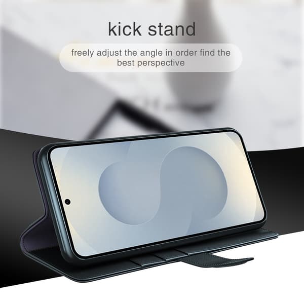 Aitoa nahkakotelo Samsung Galaxy S25 Edge Musta