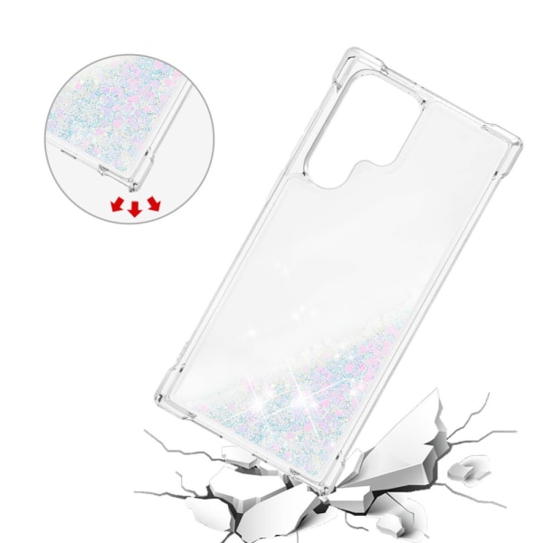 Glitter Bling TPU-kotelo Samsung Galaxy S22 Ultra Silver