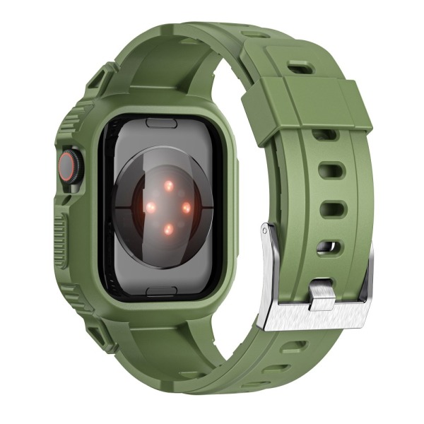 Apple Watch 45mm Series 9 Stöttåligt Skal + Armband Grön
