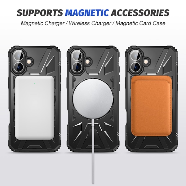 Hybridkuori iPhone 16 MagSafe Ring Musta