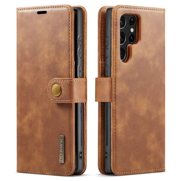 DG.MING 2-in-1 Magnet Wallet Samsung Galaxy S23 Ultra Cognac