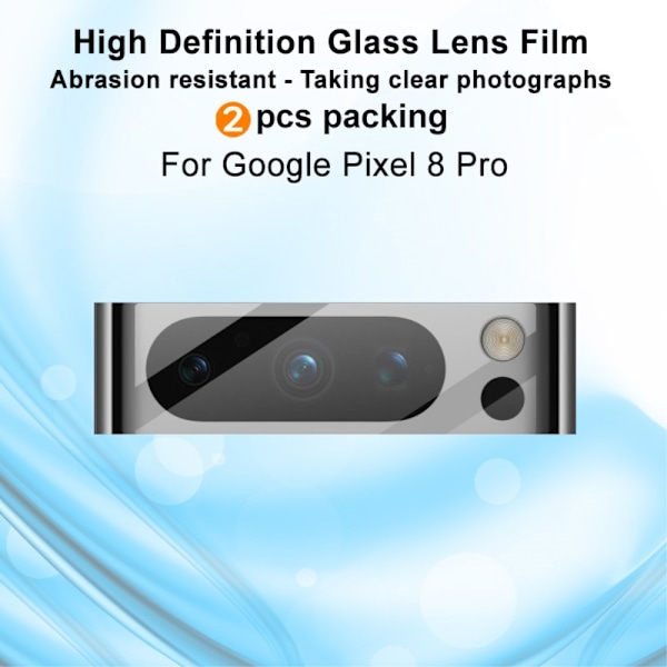 Imak 2 Pack Hærdet Glas Kamerabeskyttelse Google Pixel 8 Pro Transparent