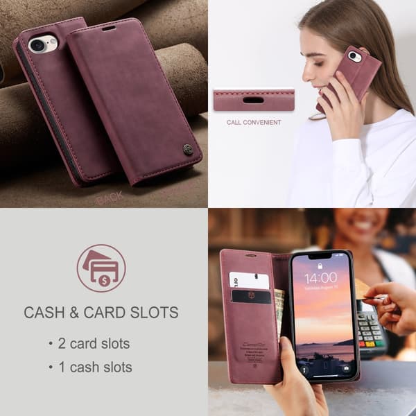 CaseMe Slim Pung Etui iPhone 16e Rød