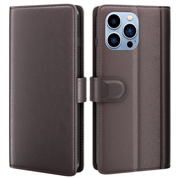 Äkta Läderfodral iPhone 14 Pro Max Brun