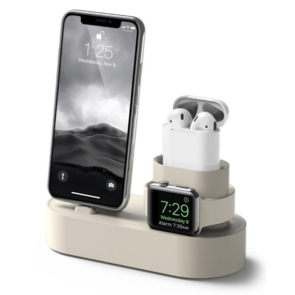 3-in-1-latausasema Apple-laitteille, beige