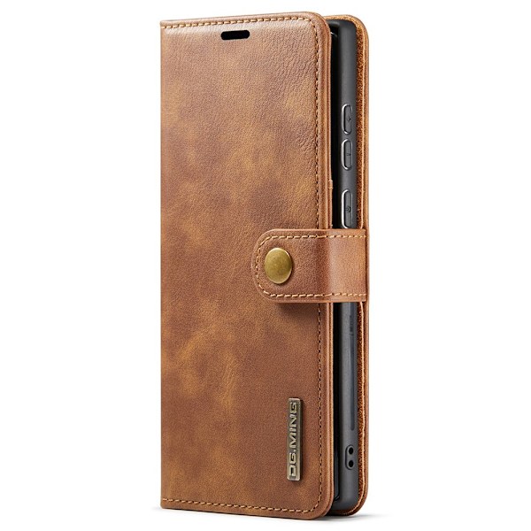 DG.MING 2-in-1 Magnet Wallet Samsung Galaxy S22 Ultra Cognac