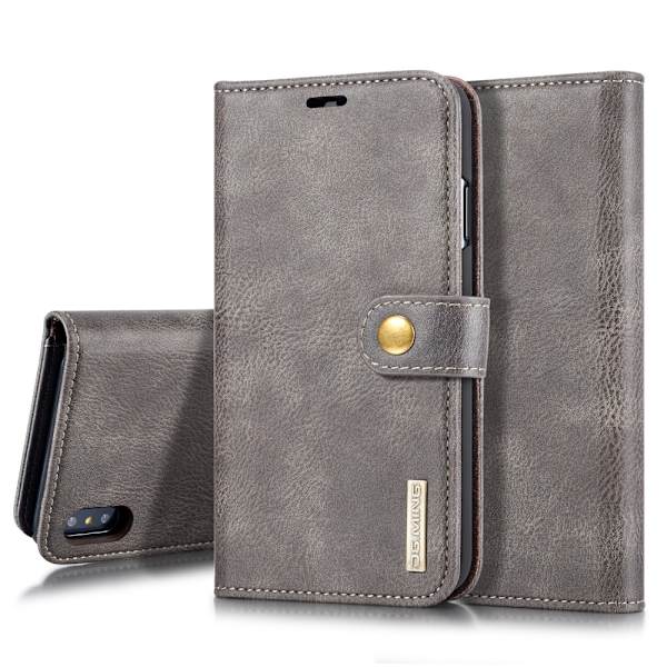 DG.MING 2-in-1 Magnet Wallet iPhone XS Max Brown