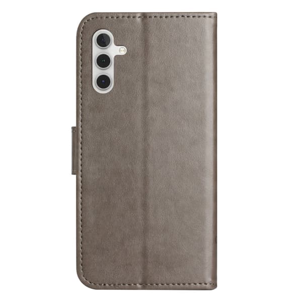 Läderfodral Fjärilar Samsung Galaxy S24 Grå
