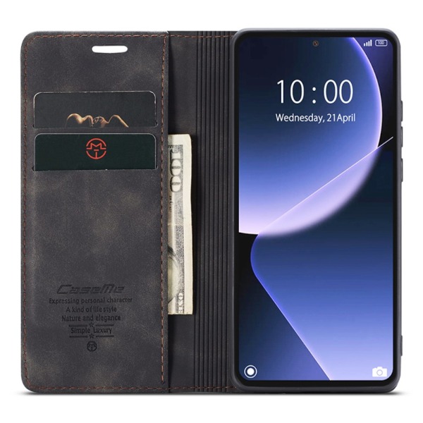 CaseMe Slim Pungetui Xiaomi 13T Pro Sort