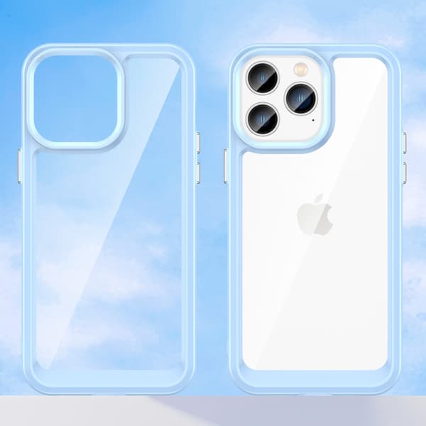 Hybrid Edge Skal iPhone 14 Pro Ljusblå