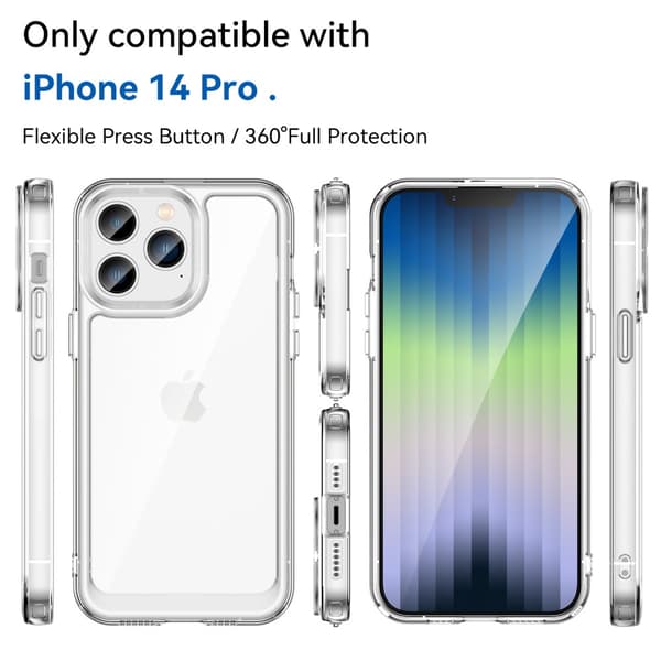 Hybrid Edge Skal iPhone 14 Pro Transparent