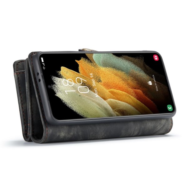 CaseMe-lompakkokotelo, monipaikkainen Samsung Galaxy S21 Ultra Black