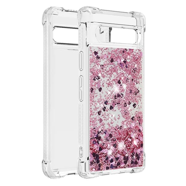 Glitter Bling TPU Skal Google Pixel 7a Roséguld