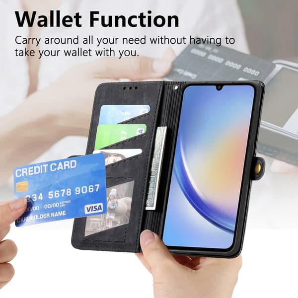 Lynlås Pung Etui Samsung Galaxy A14 Sort