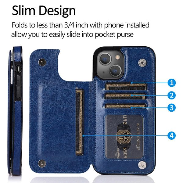 iPhone 14 Pro Max Skal Pung Blå