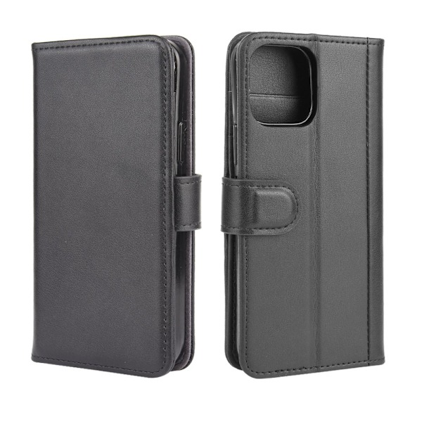 Ægte læder etui iPhone 12 Pro Max Sort