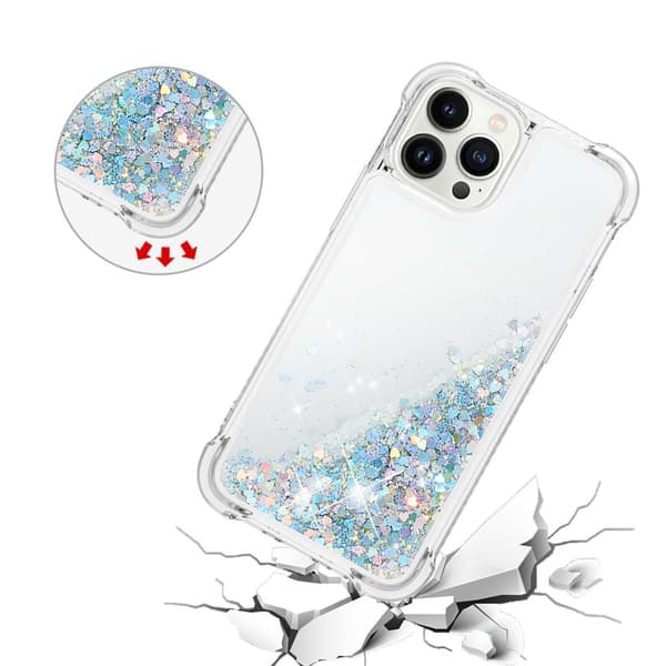 Glitter Bling TPU Skal iPhone 15 Pro Max Silver