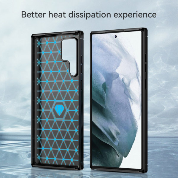 Carbon Stødsikkert TPU Etui Samsung Galaxy S23 Ultra Sort