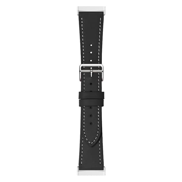 Klassiskt Äkta Läderarmband Fitbit Versa 3/Sense Svart