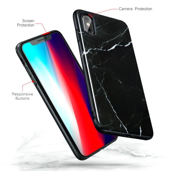 ESR Slim Soft Skal iPhone XS Max Marmor Svart