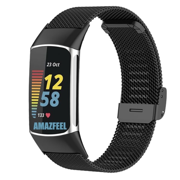 Milanese Mesh Armbånd Fitbit Charge 6 Sort
