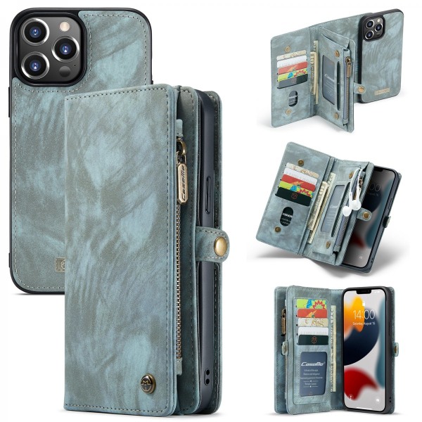 CaseMe Multi-Slot 2 i 1 Wallet Case iPhone 13 Pro Max Blå