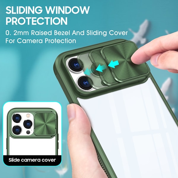 Edge Skal Kamerabeskyttelse iPhone 16 Pro Grøn