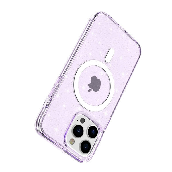 Glitter MagSafe Cover iPhone 14 Pro Transparent Lilla