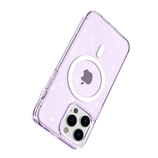 Glitter MagSafe Skal iPhone 14 Pro Transparent Lila