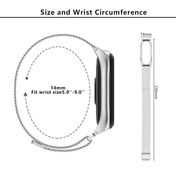 Milanese Loop Armband Xiaomi Mi Band 5/6 Svart