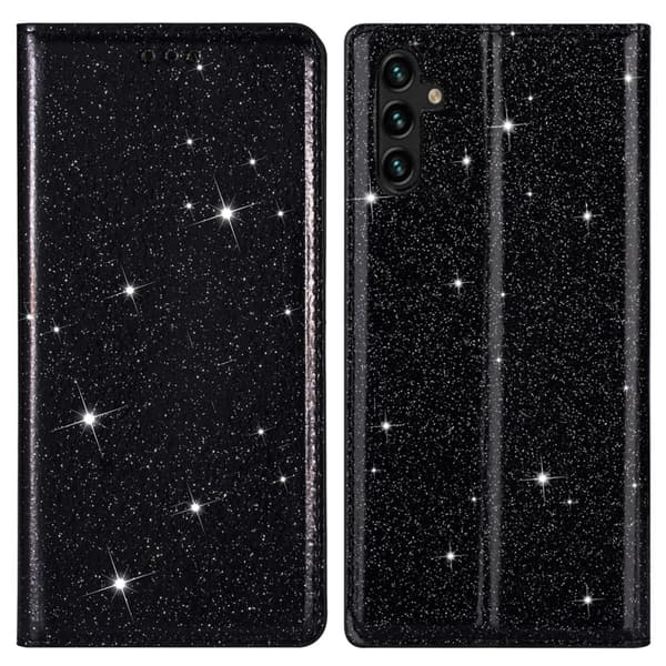 Kimalteleva lompakkokotelo Samsung Galaxy A14 Musta