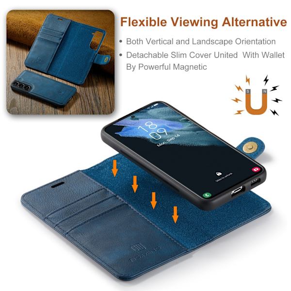 DG.MING 2-in-1 Magnet Wallet Samsung Galaxy S24 Blue