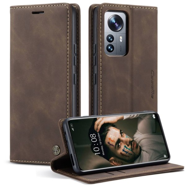 CaseMe Slim Wallet Case Xiaomi 12 Pro Brown