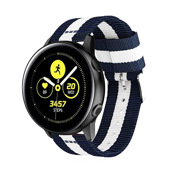 Nylonrem til Samsung Galaxy Watch Active Blå/Hvid