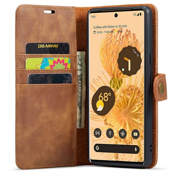 DG.MING 2-in-1 Magnet Wallet Google Pixel 7 Pro Cognac